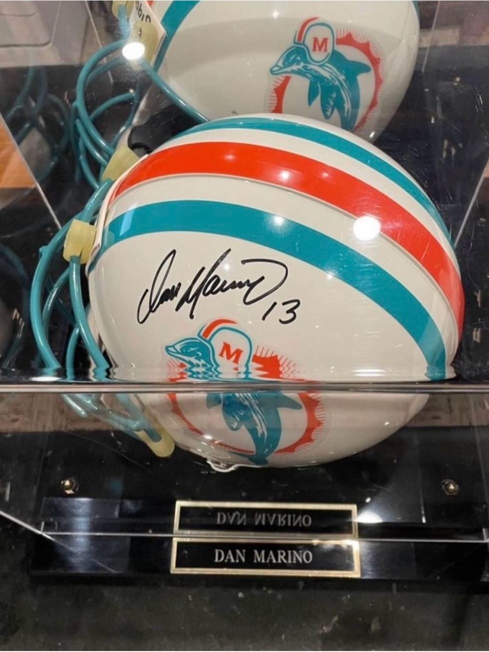 Signed Dan Marino Full-Size Authentic Helmet (JSA COA) + Custom Case